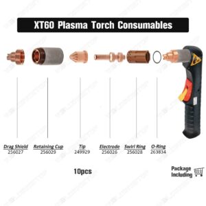 XT60 Torch 249929 Tip/Nozzle 60A for Miller Plasma Cutting Aftermarket Parts QTY-10