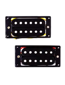 metallor electric guitar humbucker pickup double coil ceramic magnet pickup guitar parts replacement neck and bridge set of 2pcs black.