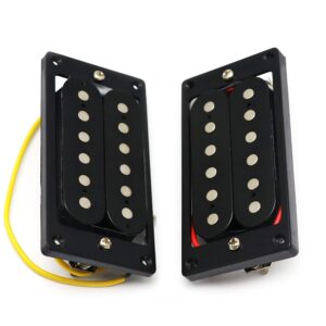 Metallor Electric Guitar Humbucker Pickup Double Coil Ceramic Magnet Pickup Guitar Parts Replacement Neck and Bridge Set of 2Pcs Black.