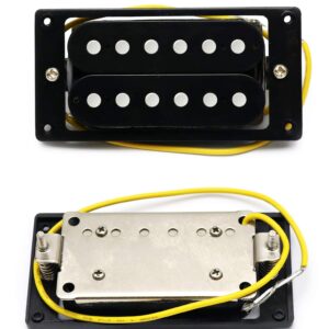 Metallor Electric Guitar Humbucker Pickup Double Coil Ceramic Magnet Pickup Guitar Parts Replacement Neck and Bridge Set of 2Pcs Black.