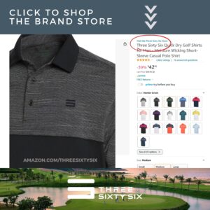 Three Sixty Six Quick Dry Golf Shirts for Men - Moisture Wicking Short-Sleeve Casual Polo Shirt