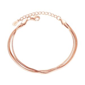 qian0813 simple rose gold silver european snake chain bracelets (rose gold)