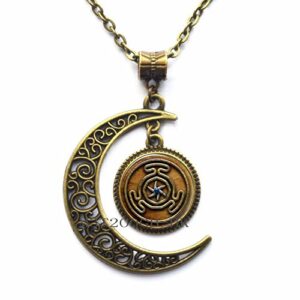 botewo0lbei wheel of hecate symbol pendant necklace jewelry wheel of hecate necklace-mt240 (w2)