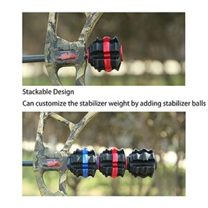 ZSHJGJR Archery Stackable Bow Stabilizer Ball Reduce Shock Absorber Balance Bar Vibration Damper Silencer for Recurve Compound Bow Hunting Shooting (Red)