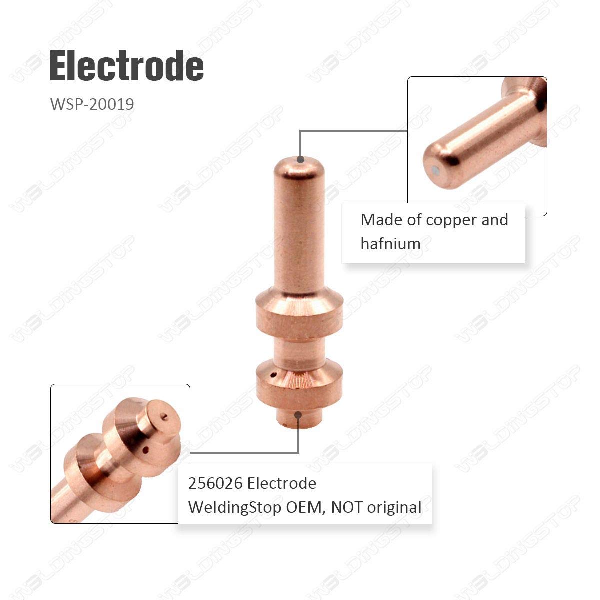 Plasma Cutting Electrode 256026 fit Miller XT60 Plasma Torch Consumables 10pcs