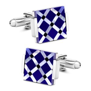 viilock business wedding mother of pearl cufflinks for men unique onyx stripe tuxedo cuff links mens