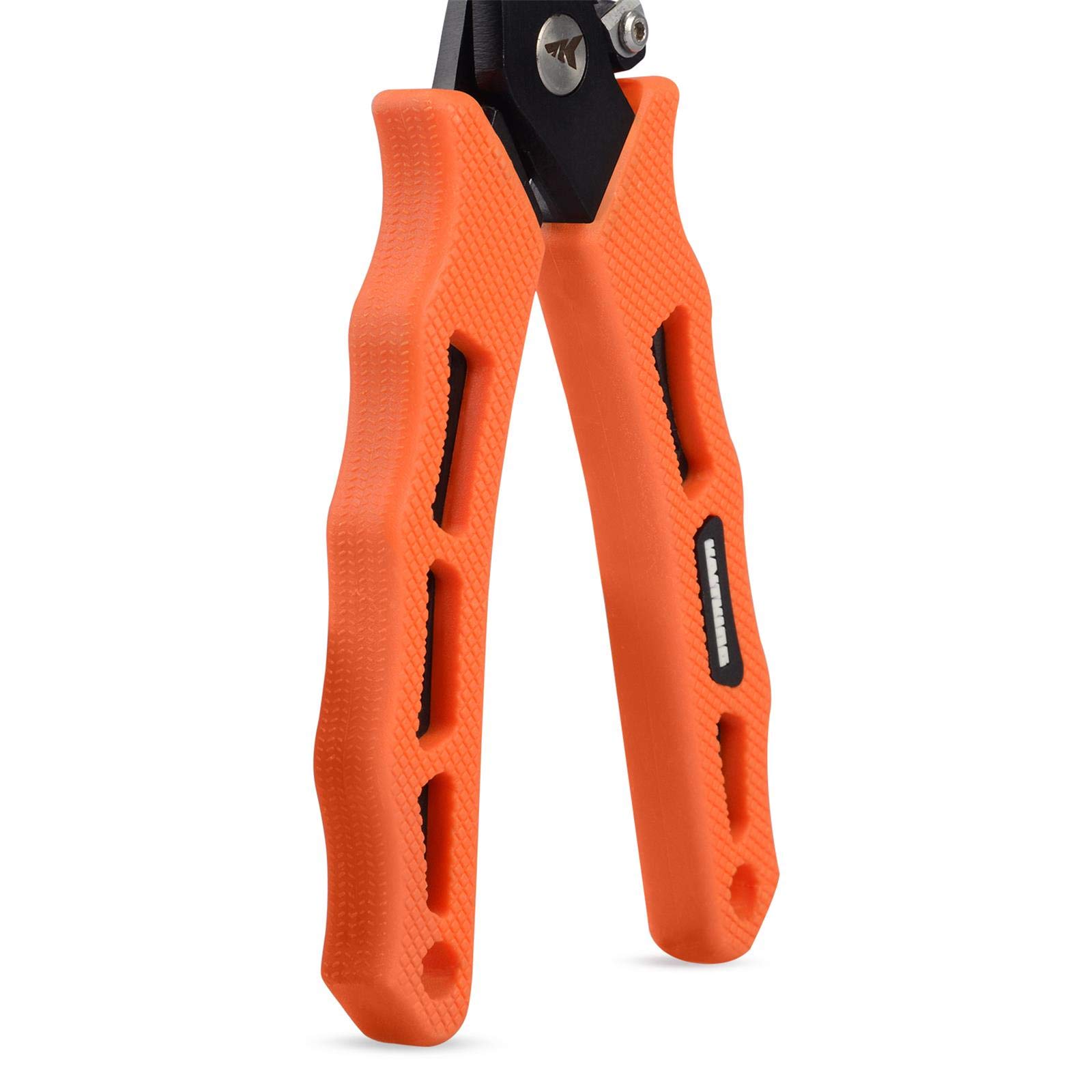 KastKing Cutthroat 7 inch Fishing Pliers, 420 Stainless Steel Fishing Tools, Saltwater Resistant Fishing Gear, Tungsten Carbide Cutters, 7'' Split Ring Nose, Orange