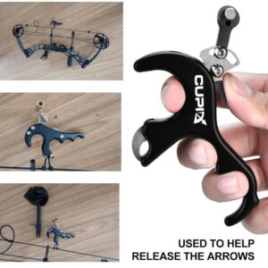 Tru Ball Three Finger Release,Bow Release,Thumb Bow Release,Archery Thumb Release,Archery Compound Release Aid Aluminum Alloy 3 Finger Grip Bow Hunting Thumb Caliper 4 Colors to