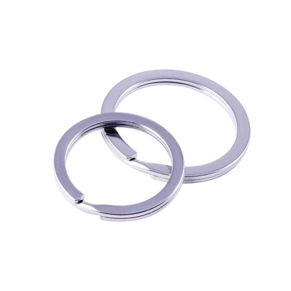 Key Ring 50 Pcs 1.25'' -15 Pcs,1'' -15Pcs, 0.8''-20Pcs Ring Flat Rings Split Keyrings