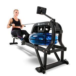 XTERRA Fitness ERG600W Water Rowing Machine, Full Body Workout, Durable, Standing, Cordless, Space-Saving Rower, Steel Frame, Contoured Seat and a Variety of Programs