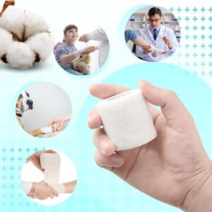 12 Pieces Self Adhesive Bandage Wrap Tape Stretch Self Adherent Cohesive Toe Tape for Sports, Wrist, Ankle, 5 Yards Each (White, 2 Inches)