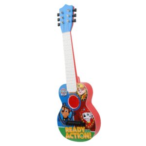 paw patrol 21" kids guitar toy gt1-01371 | inspired design, easy-to-hold, thin frets and low string, traditional acoustic guitar shape, secret stickers, real tuning gears