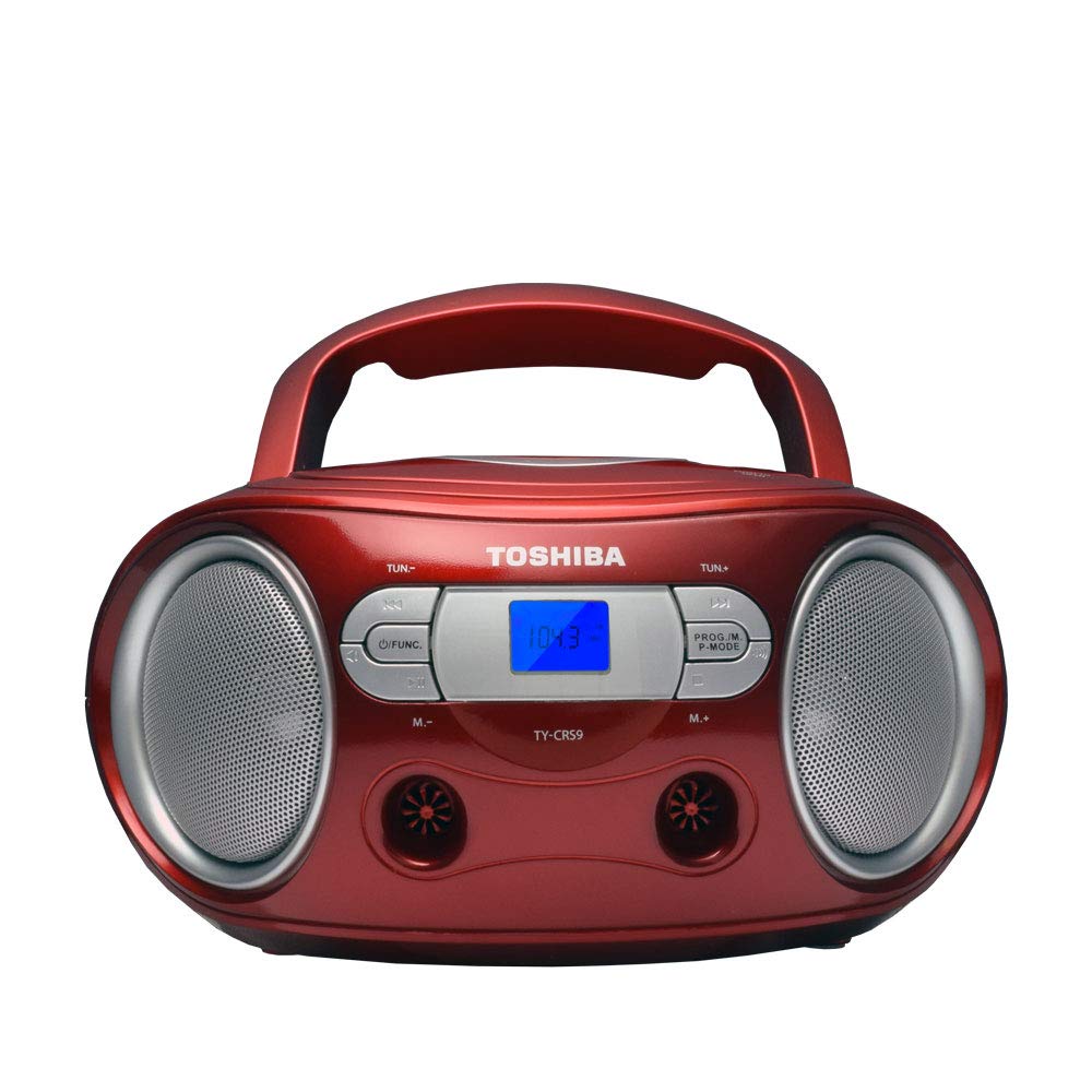 Toshiba TY-CRS9(R) Portable CD Boombox with Am/FM Stereo and Aux Input Red