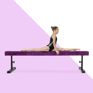 Milliard Patented Adjustable Balance Beam, High and Low (8 Feet) Floor Beam Suede Gymnastics Competition Style Training with Legs