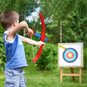 ArtCreativity Red Super Bow & Arrow Shooter Set, includes Air-Powered Bow, Barrel, Six Soft Foam Darts, Comes in Blister Card Packaging, Sports Toy for Kids