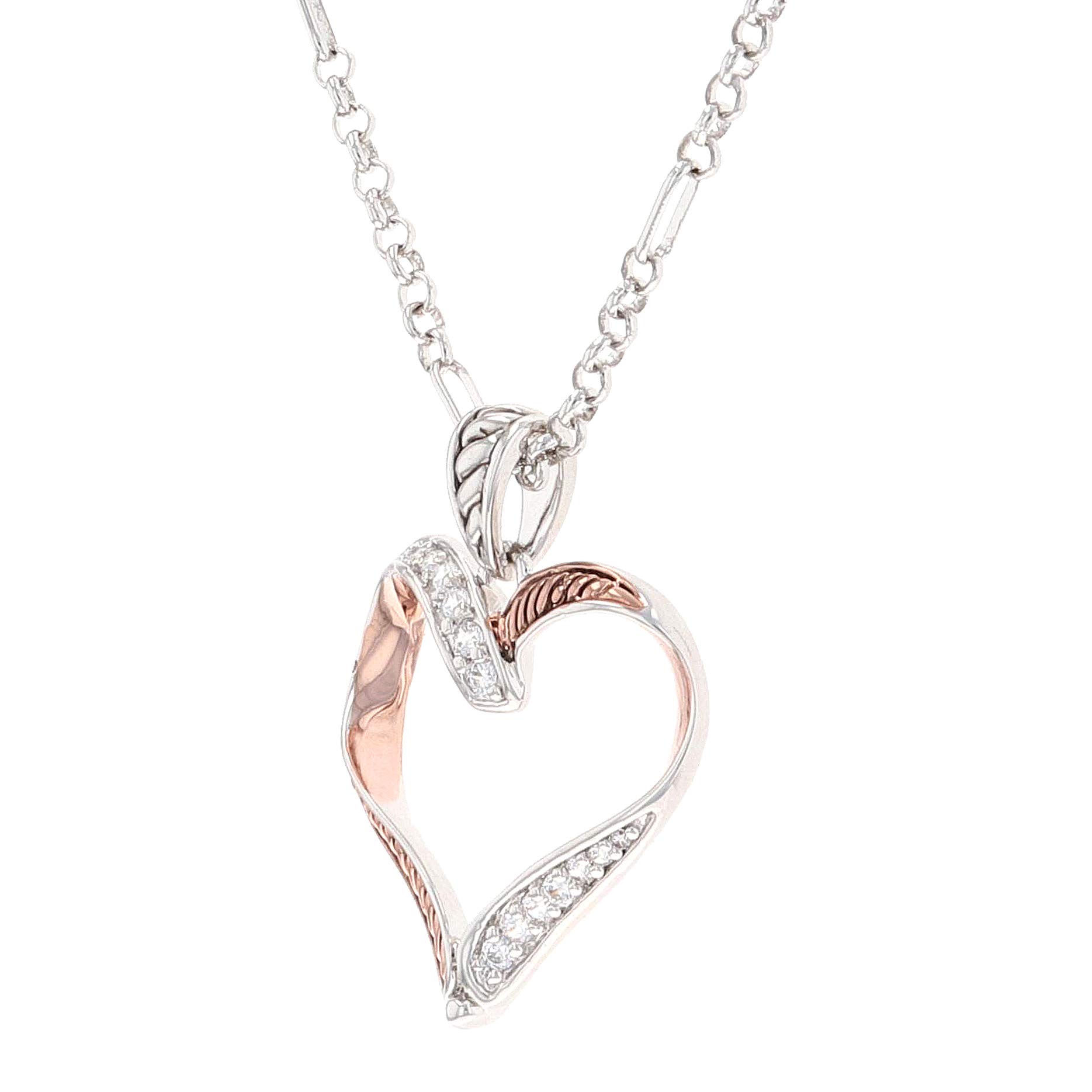 Montana Silversmiths Facets of Love Rose Gold Heart Necklace - NC3979RG