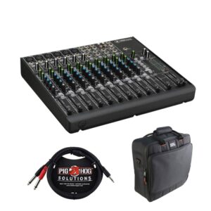 mackie 1402vlz4 14-channel compact mixer with g-mixerbag-1515 padded nylon mixer/equipment bag & pb-s3410 3.5 mm stereo breakout cable, 10 feet bundle