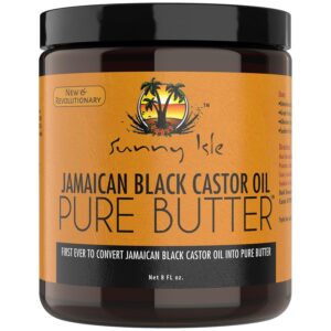 sunny isle jamaican black castor oil pure butter 8oz | stimulates hair growth | effective moisturizer hair & skin | all types & textures