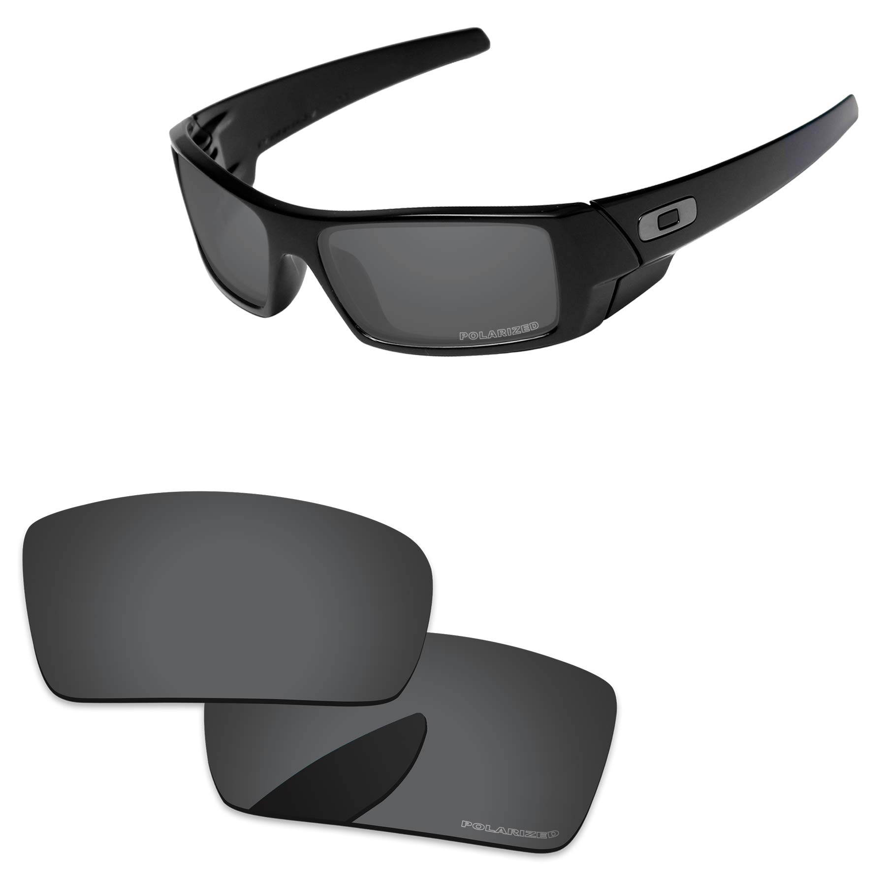 PapaViva Replacement Lenses for Oakley Gascan OO9014 Sunglass Solid Black Polarized