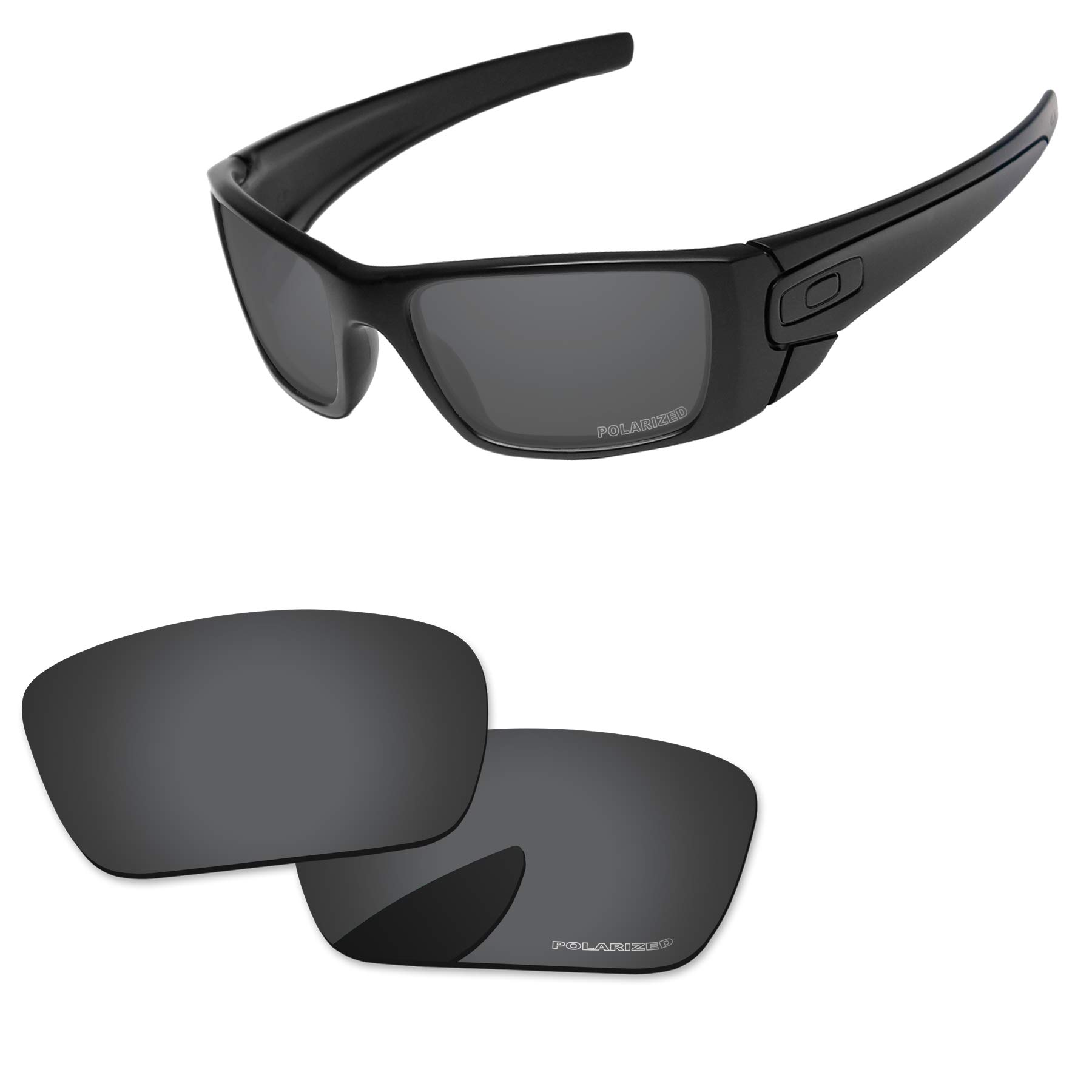 PapaViva Replacement Lenses for Oakley Fuel Cell OO9096 Sunglasses Black Grey - Polarized