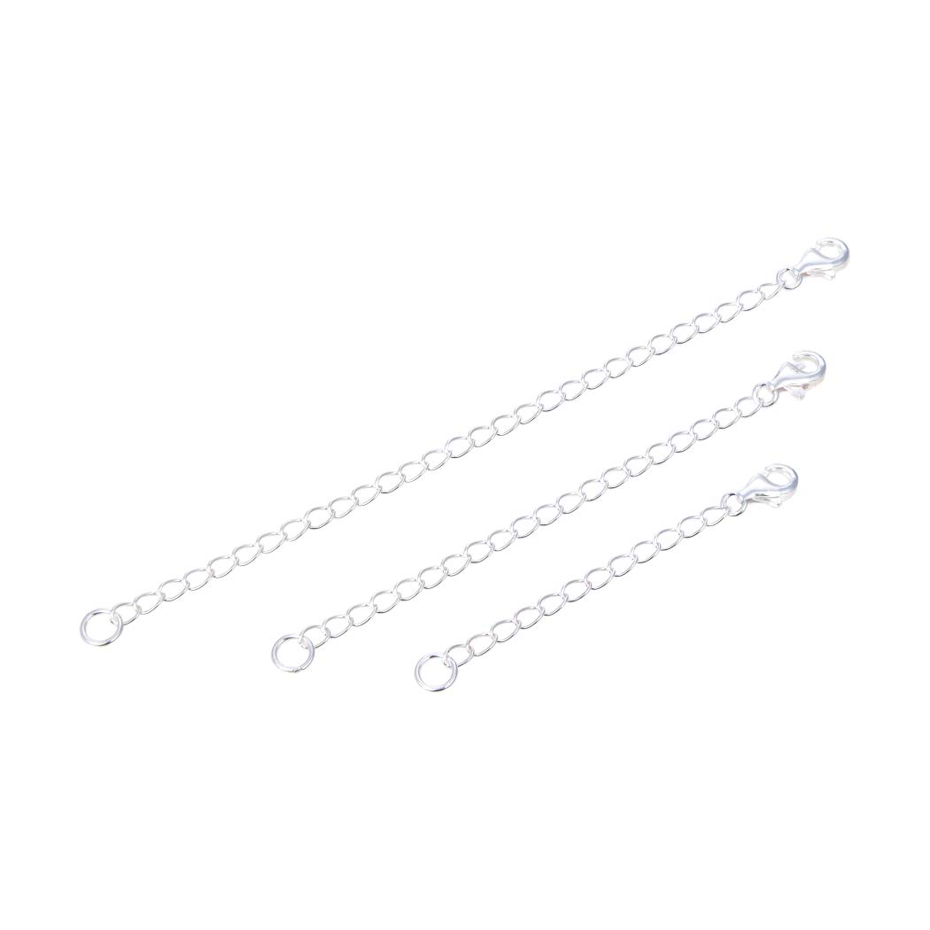 1pc Adabele Authentic 925 Sterling Silver Jewelry Making Cable Chain Extender Removable Adjustable 3 inch Extension for Necklace Anklet Bracelet SS303-3