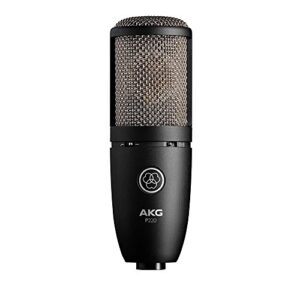 AKG P220 Condenser Microphone Bundle with Studio Stand, Pop Filter and XLR Cable (4 Items)