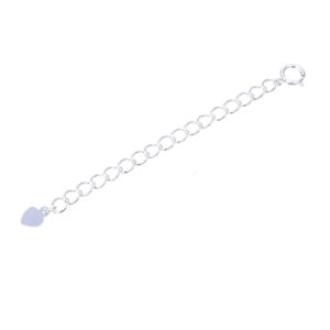 2pcs Adabele Authentic 925 Sterling Silver Jewelry Making Chain Extender with Cute Heart Drop Strong Removable Adjustable 6 inch Extension for Necklace Anklet Bracelet SS301-6