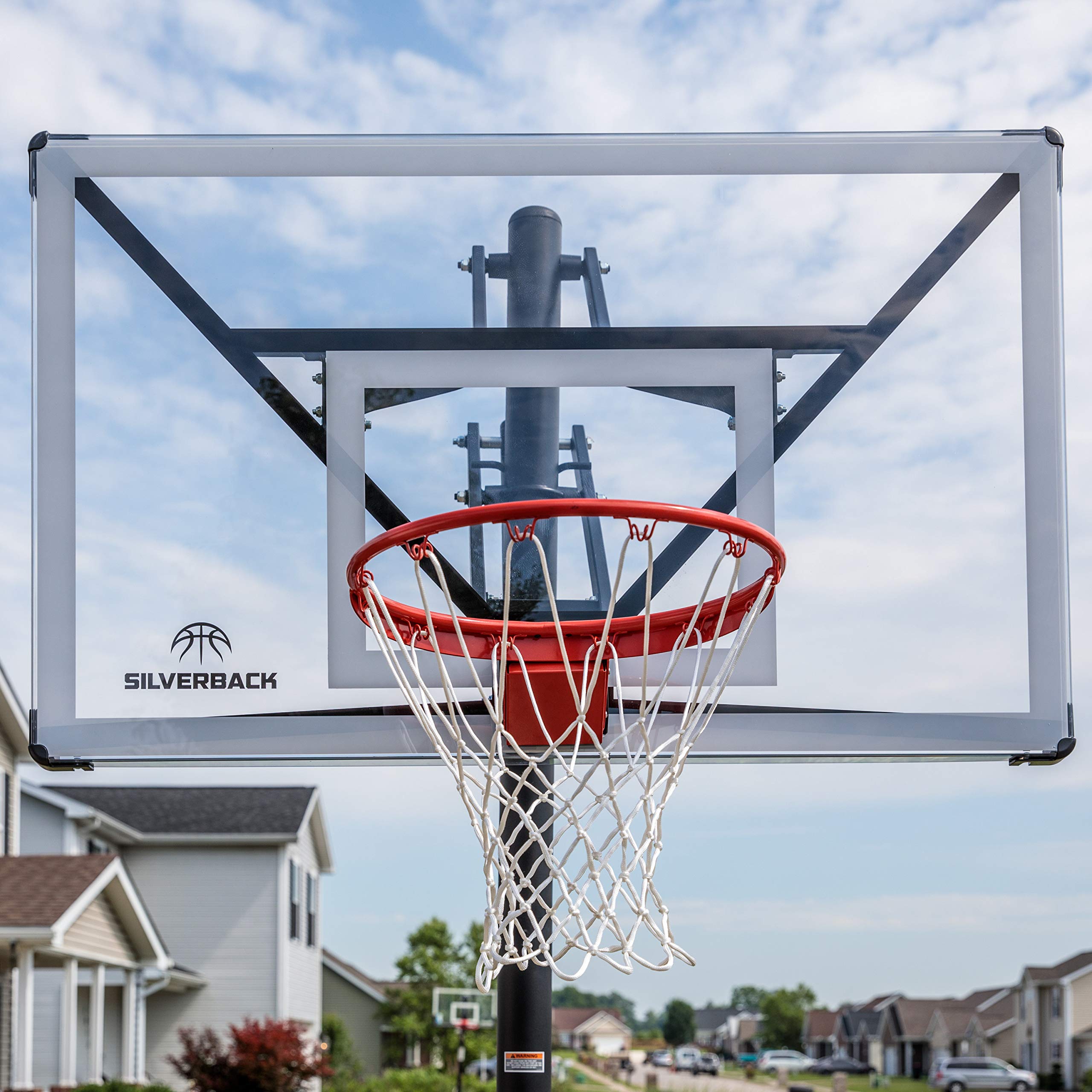 Silverback NXT 54" In-Ground Basketball Hoop with Adjustable-Height Backboard and QuickPlay Design , Black