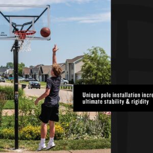 Silverback NXT 54" In-Ground Basketball Hoop with Adjustable-Height Backboard and QuickPlay Design , Black