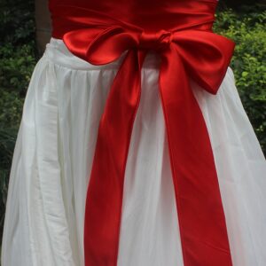 NANIA Wedding satin sash belt for special occasion dress bridal sash (Red)