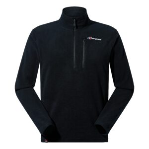 berghaus men's standard jacket fleece polartec prism, micro half-zip jet black, xxl