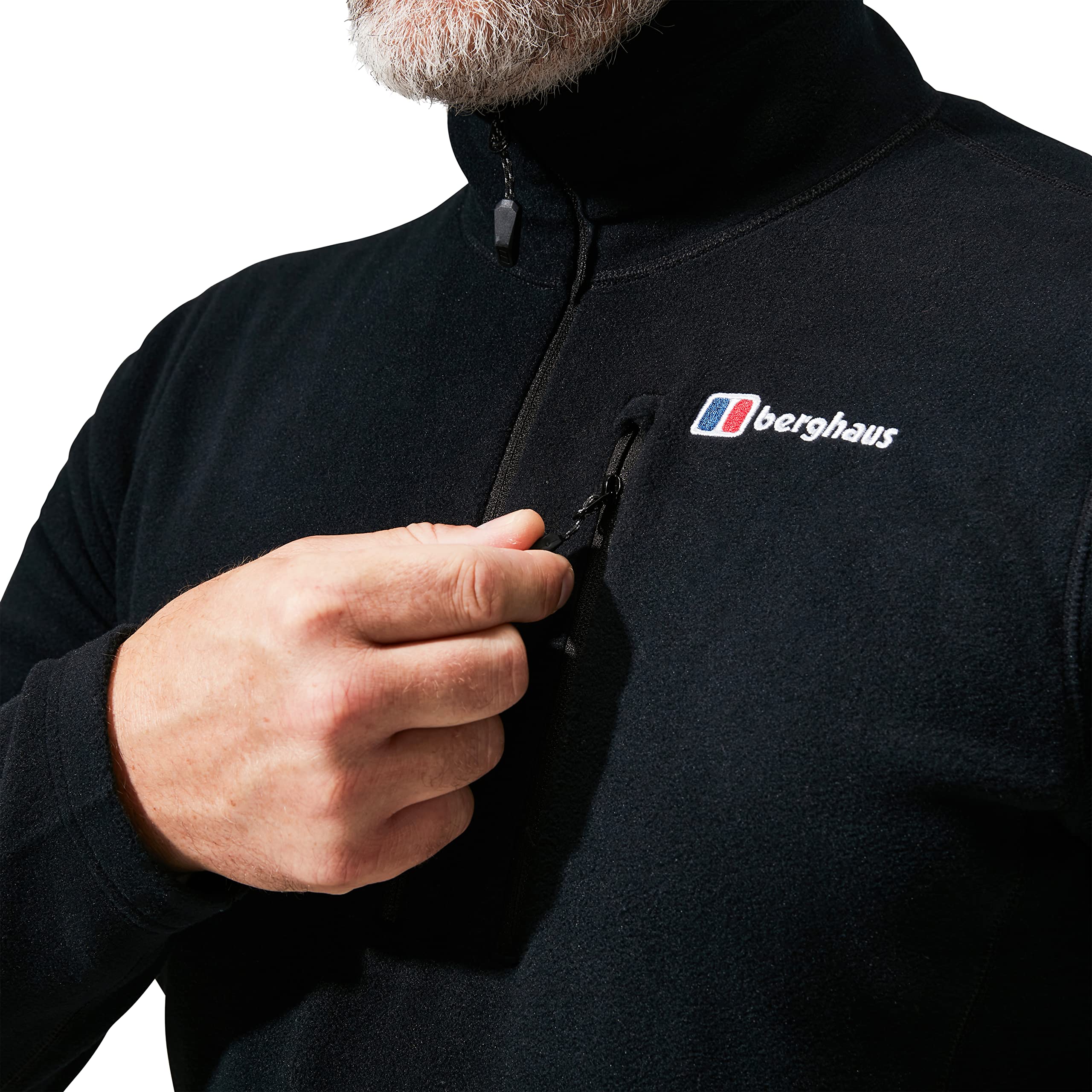 Berghaus Men's Standard Jacket Fleece Polartec Prism, Micro Half-Zip Jet Black, XXL