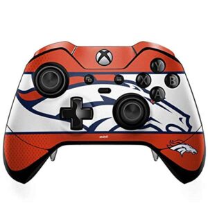 skinit decal gaming skin compatible with xbox one elite controller - officially licensed nfl denver broncos zone block design