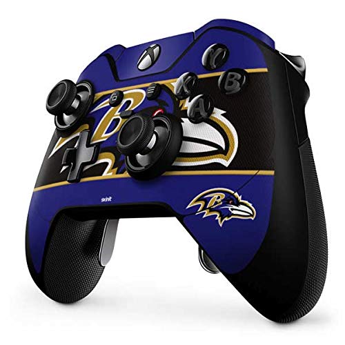 Skinit Decal Gaming Skin Compatible with Xbox One Elite Controller - Officially Licensed NFL Baltimore Ravens Zone Block Design