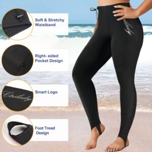 CtriLady Women's Wetsuit Pants Premium 2mm Neoprene Sauna Leggings for Workout Swimming Surfing and Snorking (Black, S)