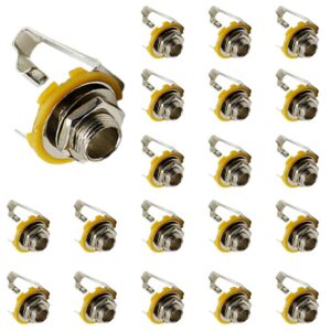 luomorgo 6.35mm/0.25 inch long mono input jack socket for electric guitar bass 20pcs