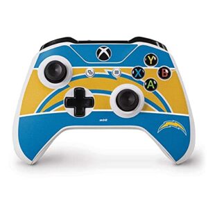 skinit decal gaming skin compatible with xbox one s controller - officially licensed nfl los angeles chargers zone block design