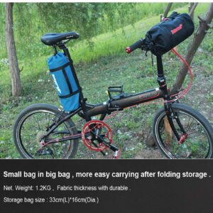 CamGo 20 Inch Folding Bike Bag - Waterproof Bicycle Travel Case Outdoors Bike Transport Bag for Cars Train Air Travel (Black, 20 inch)