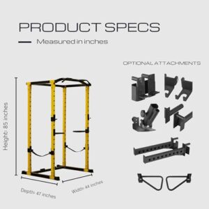 HulkFit Pro Series Power Cage and Home Gym Attachments - Yellow