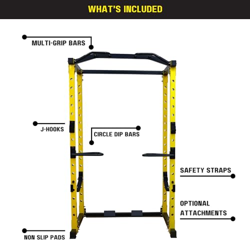 HulkFit Pro Series Power Cage and Home Gym Attachments - Yellow