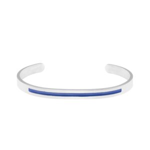 Awegift Thin Blue Line Bracelet Stainless Steel Cuff Bangle Jewelry Gifts for Police Wife