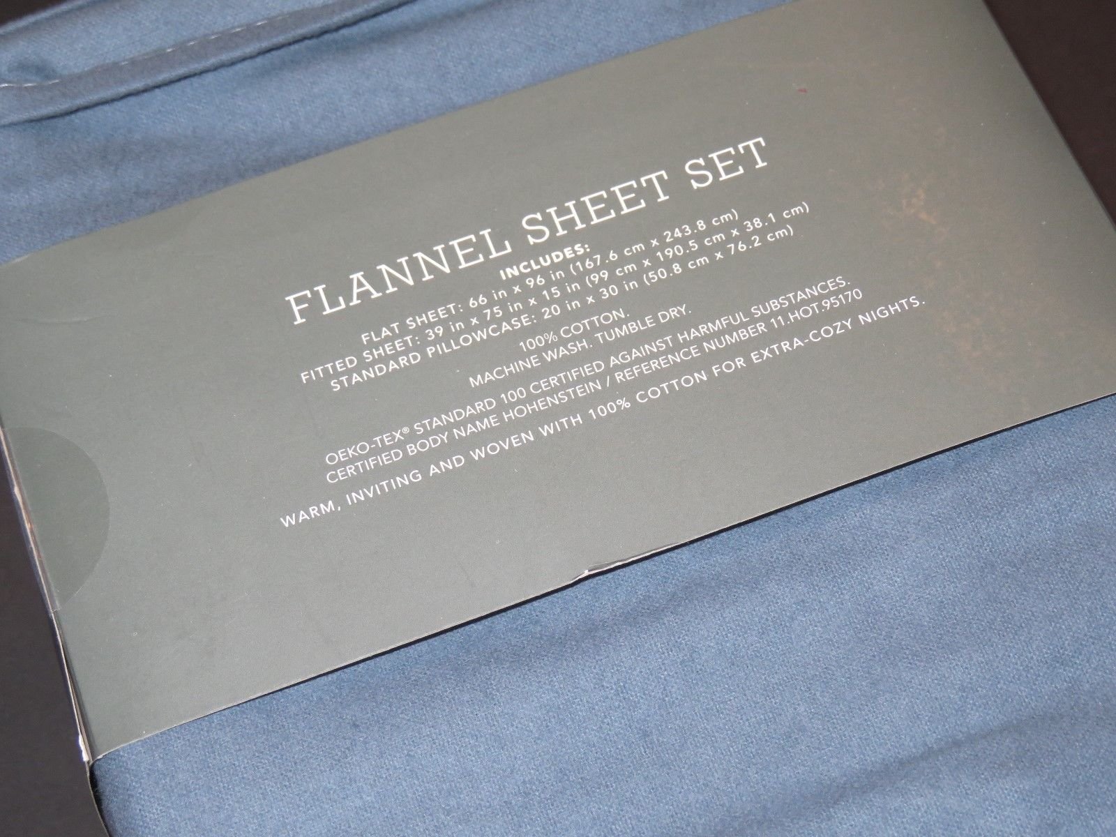 Threshold Flannel Sheet Set Solid Blue Ionic Sky Twin 100% Cotton