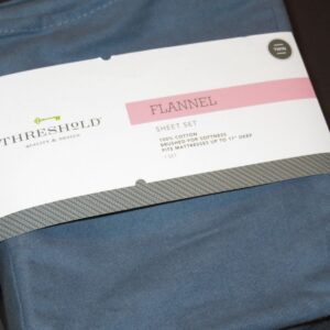 Threshold Flannel Sheet Set Solid Blue Ionic Sky Twin 100% Cotton