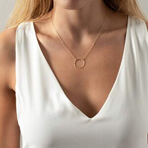 S.J JEWELRY Womens Handmade 14k Gold Plated/Rose Gold/Silver Plated Dainty Moon Cross and Circle Choker Necklace for womens NK-Circle