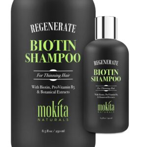 mokita naturals hair volumizing and regrowth shampoo for thinning hair, sulfate-free & vegan-friendly, 8.5 ounces