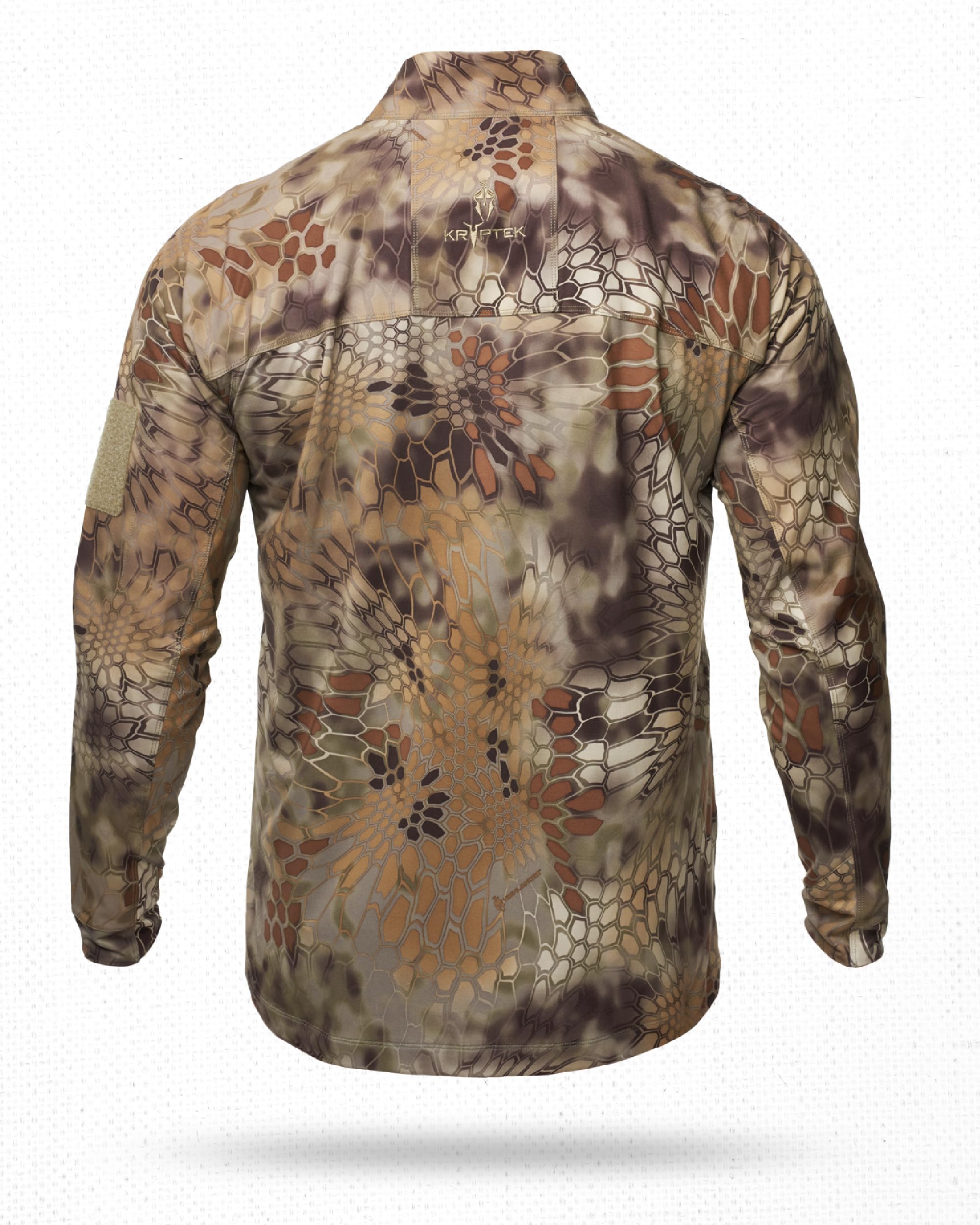 Kryptek Standard Valhalla 2 Long Sleeve Half Zip, Lightweight Camo Hunting Shirt, Highlander, L