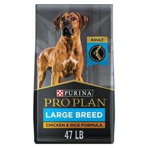 purina pro plan high protein, digestive health large breed dry dog food, chicken and rice formula - 47 lb. bag