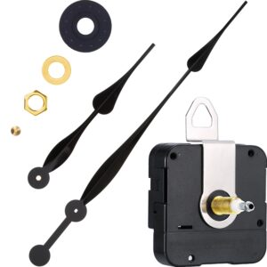 high torque quartz clock movement clock replacement mechanism with 12 inch long spade hands for diy clock (black, shaft length 1/10 inches/ 23 mm shaft length)