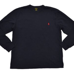 Polo Ralph Lauren Men's Crew Neck Long Sleeve Tee, Navy / Red Pony, XX-Large