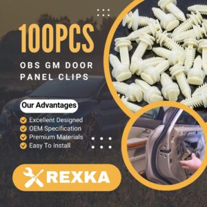 Rexka 50pcs Door Panel Clips Retainers 15545202 Compatible with GM Chevrolet GMC Trucks Chevy Pickup SUV